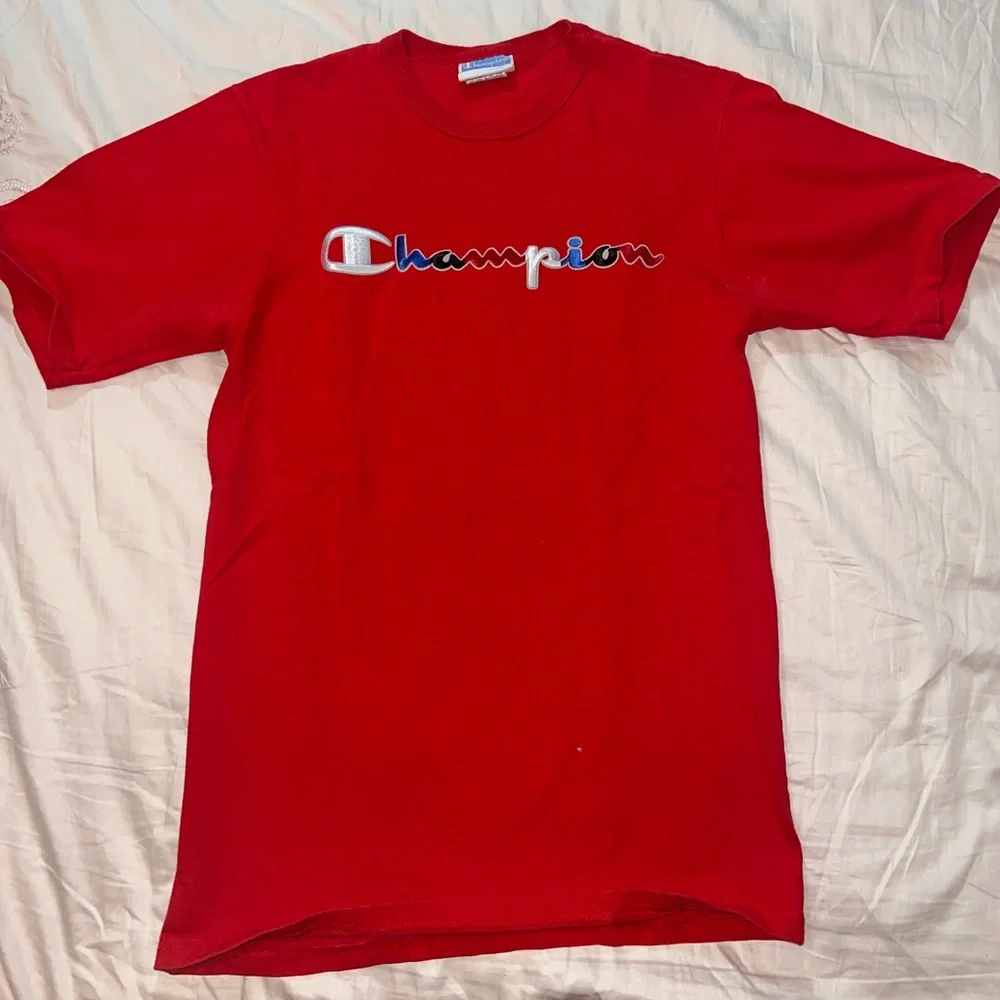 Champion Red Logo Shirt Size S - Picture 7 of 8